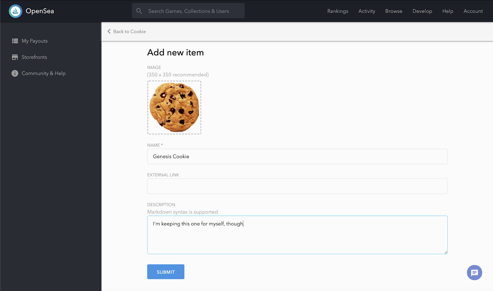 OpenSea NFT marketplace homepage
